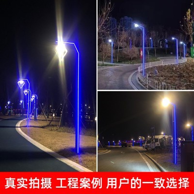 铝合金现代庭院景观led灯铝材小区学校公园户外智能太阳能路灯杆图3