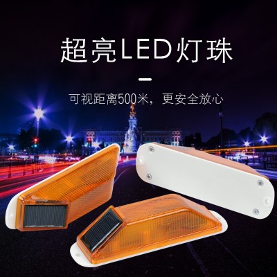 轮廓标太阳能柱帽附着式道路护栏围挡施工安全长方形柱式频闪灯图2