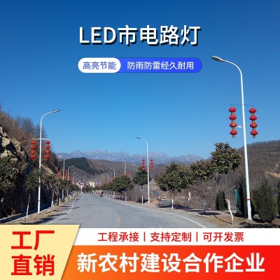 新农村LED市电双臂道路灯建设市政道路工程高亮双头路灯生产厂家图2