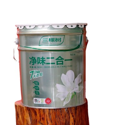 净味二合一白色三棵树墙面漆补墙漆自刷家用墙漆室内墙面漆图2