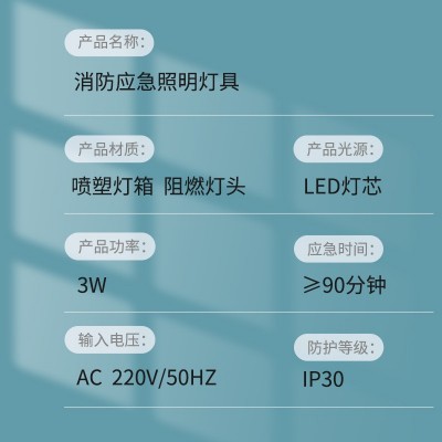 LED灯芯消防应急照明灯 安全出口指示牌疏散充电二合一指示灯图3