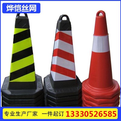 pvc橡胶反光路锥交通设施防撞路障警示锥形雪糕筒红白圆锥警示柱图2
