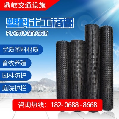 双向拉伸塑料土工格栅聚酯涤纶土工格栅路基加筋加固土工格栅现货图5