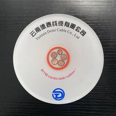 矿物质绝缘防火电缆 低压电缆 柔性铜管 0.6/1 BTTRZ 4*50+1*25 国标图2