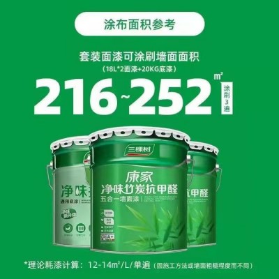 康家净味五合一竹炭漆 1580打八折送滚筒刷子 水性油漆涂料 三棵树图3