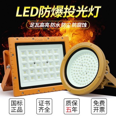 亚明LED防爆灯泛光隧道灯仓库加油站防爆灯50W超亮工地灯投光灯