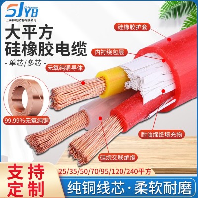 硅胶线厂家耐高温线YGC硅橡胶电缆电源线大平方柔性AGR 软硅胶电缆图4