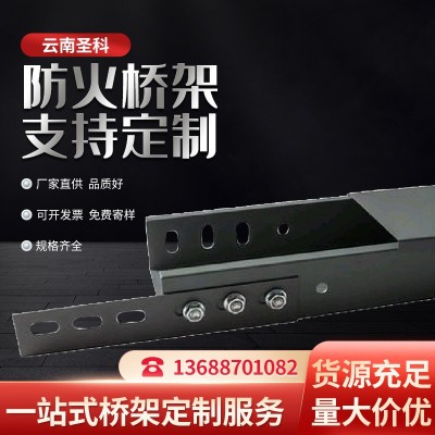 喷塑防火电缆桥架黑色大跨距规格齐全防火桥架